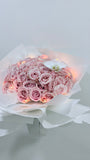 Pink Roses with Phalanopsis Orchid
