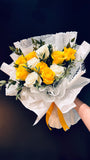 Yellow and white Roses Bouquet (FD151)