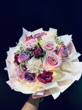 Pink and Purple Roses with Carnations (FD153)