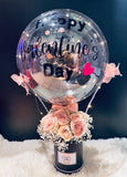 VALENTINE HOT AIR BALLOON with Pink Roses