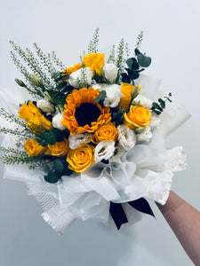 Cheerful Sunflower and Roses Bouquet (FD149)