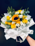 Cheerful Sunflower and Roses Bouquet (FD149)