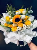 Cheerful Sunflower and Roses Bouquet (FD149)