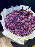 99 Purple Roses with crown (FD165)