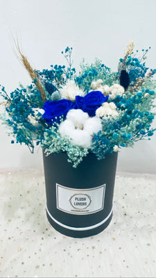 Preserved Blue Flowers Bloom Box (PF021)