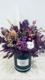 Preserved Purple & Gold Flowers Bloom Box (PF023)