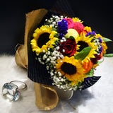 All The Joy Sunflower and Roses Bouquet (FD013)