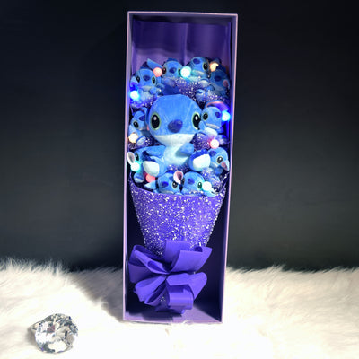 Cute Cartoon Stitch Plush Toys stitch Bouquet Artificial Flower Graduation  Gift