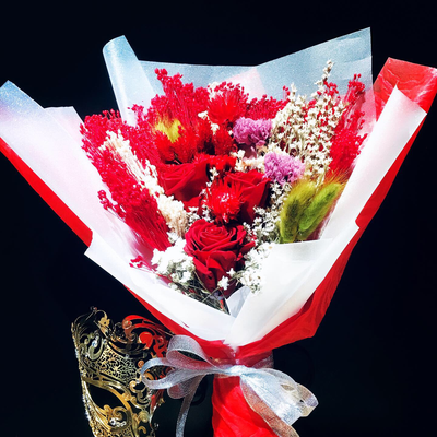 Preserved Red Roses Bouquet (PF013)