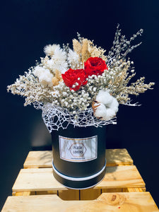 Preserved Flowers Arrangement In Black Box (PF006)