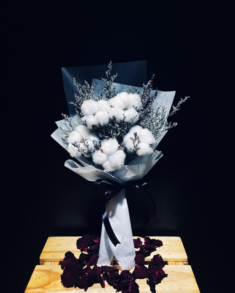 Cotton Flowers Preserved Flowers Bouquet (PF004)