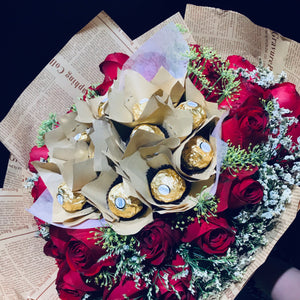 Chocolate Rocher and Roses Bouquets (FD080)