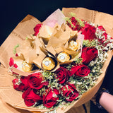 Chocolate Rocher and Roses Bouquets (FD080)