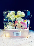 Preserved flowers with plush toy bloom box (PF012)