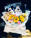 Mickey Mouse With Fresh Flowers Bouquet