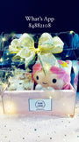 Preserved flowers with plush toy bloom box (PF012)