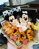 Mickey Mouse With Fresh Flowers Bouquet