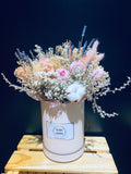 Preserved Flowers Arrangement In Pink Box (PF007)