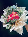 Pink carnations and pink roses bouquet (FD131)