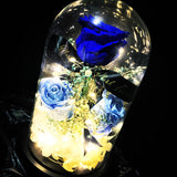 Blue Preserved Rose in Glass Dome (PF002)