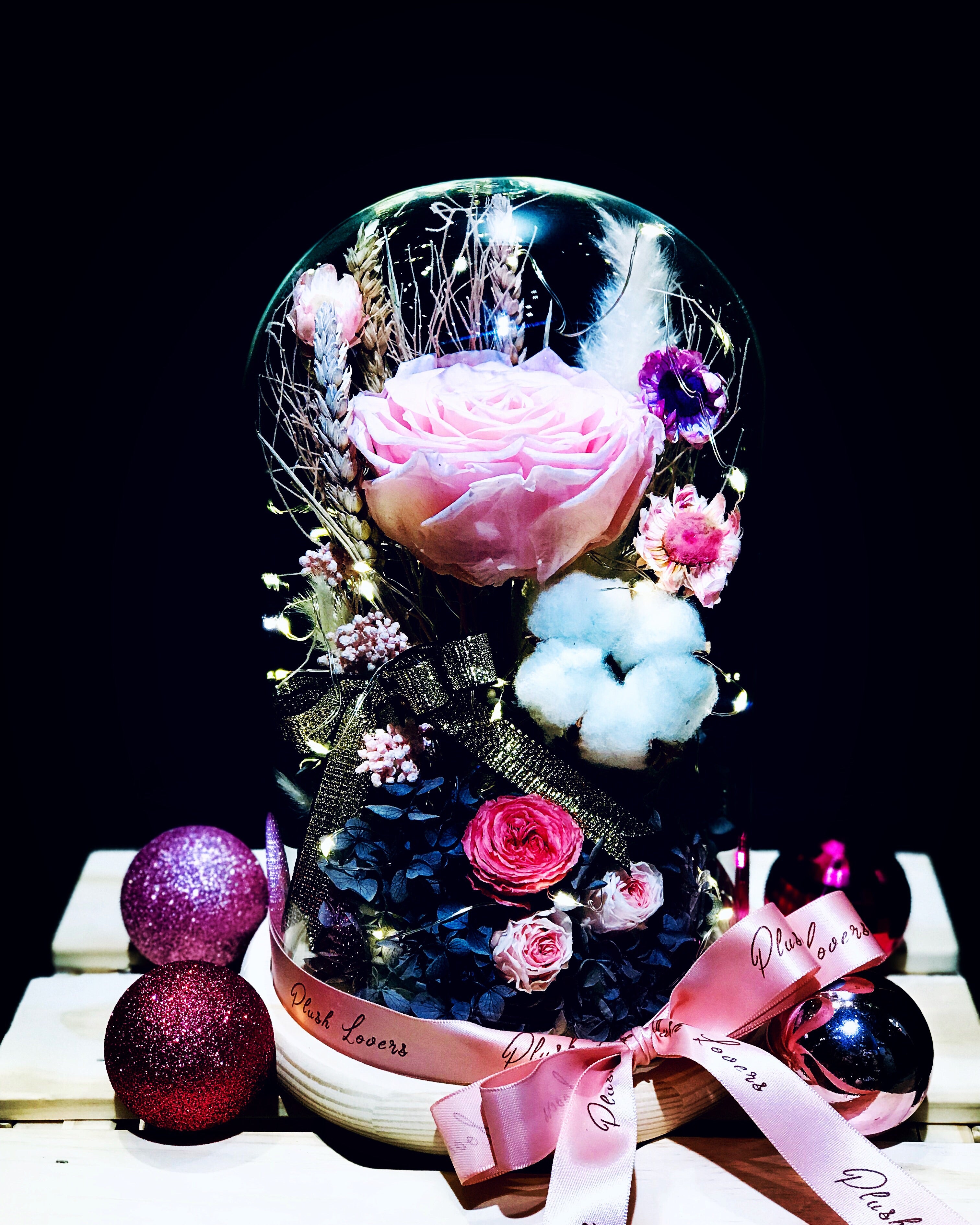 Rose In Glass Preserved Rose in Glass Dome (PF017) | PLUSH LOVERS